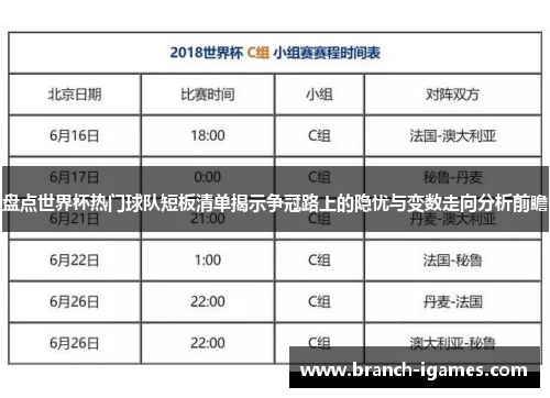 盘点世界杯热门球队短板清单揭示争冠路上的隐忧与变数走向分析前瞻 盘点世界杯热门球队短板清单揭示争冠路上的隐忧与变数走向分析前瞻